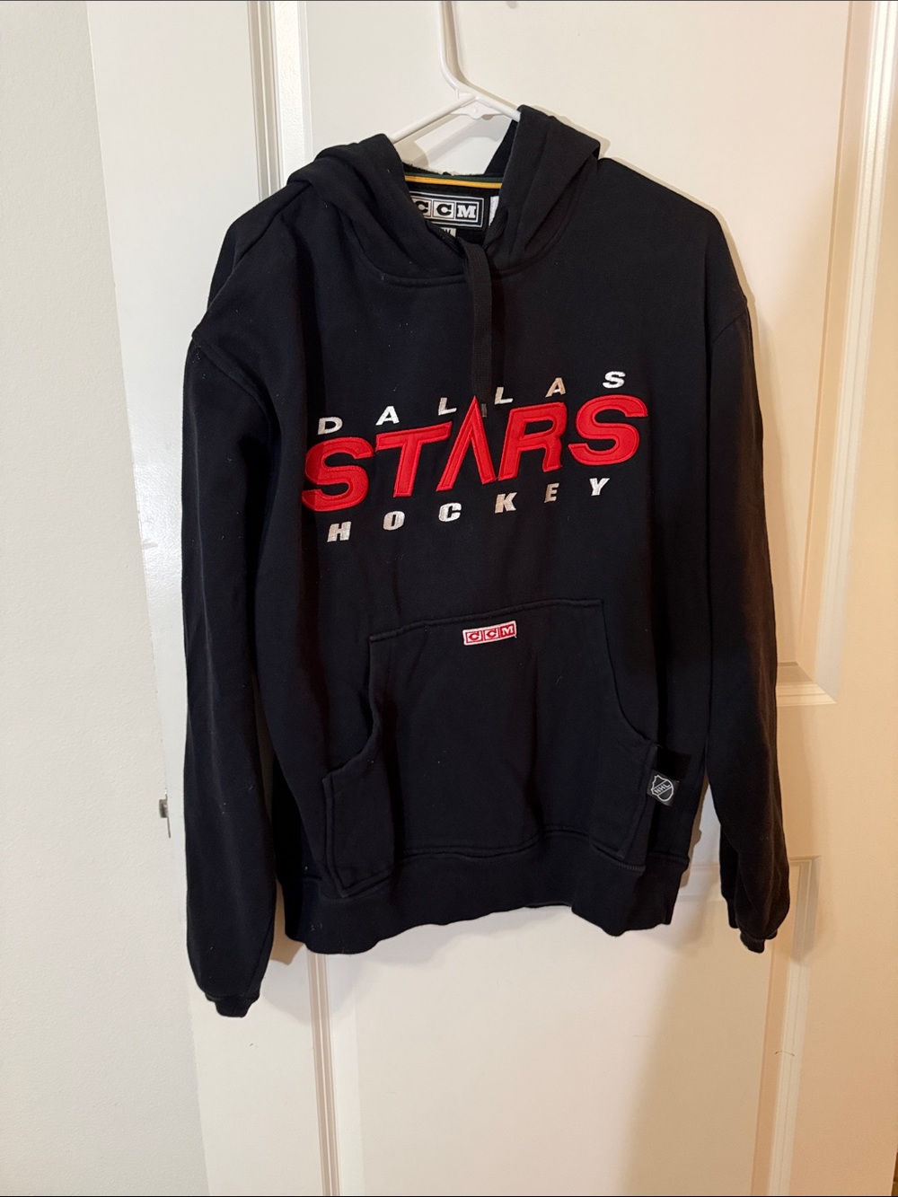 CCM Dallas Stars Black Hoodie with Red embroidered Stars logo- Men's